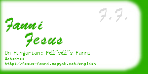 fanni fesus business card